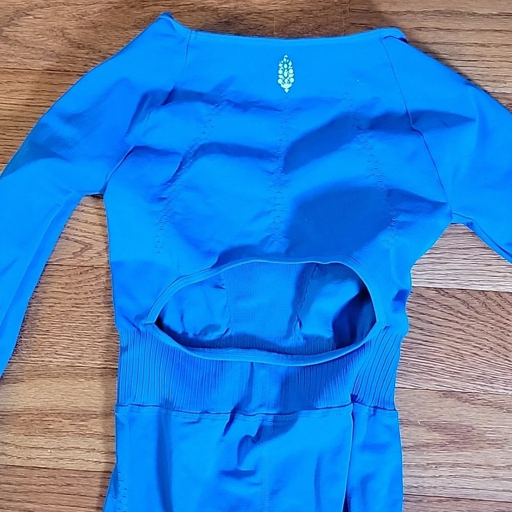 FP Movement by Free People Good Karma Long-Sleeve Onesie in Classic Blue